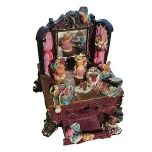 Mice On Dresser Animated Musical Figurine Music Box Classic Treasures Works.